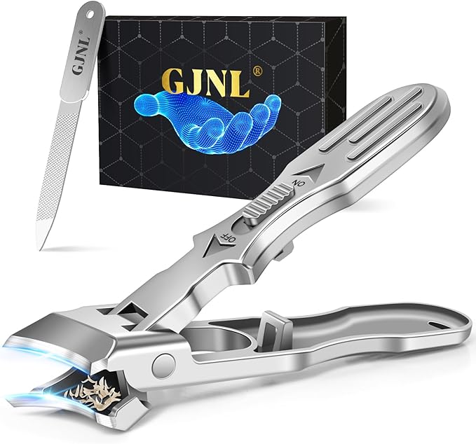 Ingrown Toenail Clippers - Wide Jaw Opening Anti-Splash Slanted Nail Clippers with Catcher, Heavy Duty Ingrown Toenail Clippers Nail Cutters, Ultra Sharp Slanted Nail Clippers with Long Handle