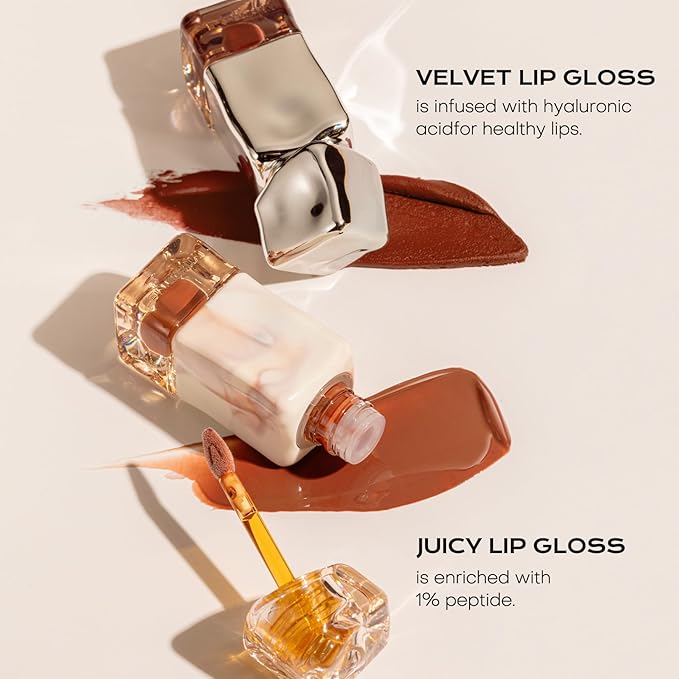 Mistine Lip Gloss Lip Oil Lip Plumber Non-sticky Tinted Lip Gloss for Women Infused with 1% Peptide Finish Lip Tint Hydrating Lip Stain Lightweight Feeling J01 Until Sunset 0.1 fl oz