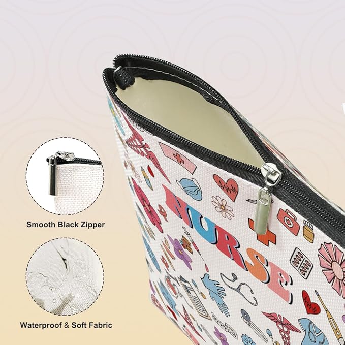 VICBOU Inspired Nurse Gifts Makeup Bag Nurse Accessories for Work Nurse Practitioner Nurse Gifts for Women Coworker Colleague Cosmetic Bag Rn Gifts for Nurses Nursing Graduation Nurses Week Birthday