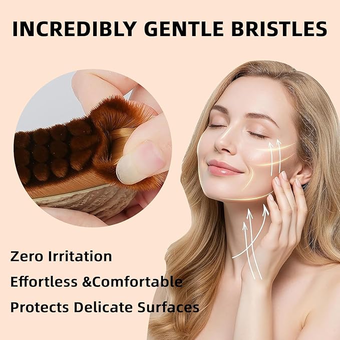 CACRTY Lymphatic Contour Face Brush – Facial Lymphatic Drainage Massager with Ultra-Soft Bristles, Ergonomic Design for Precise Skin Contact, Reduces Puffiness & Relieves Facial Tension