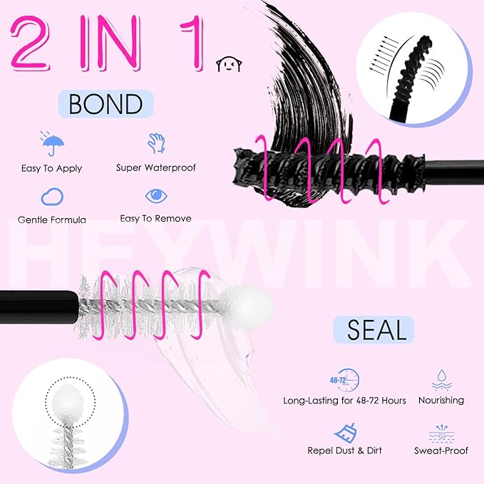 DIY Lash Extension Kit Natural Look Wispy Lash Clusters D Lashes Clusters 8-18mm Eyelash Extension Kit Lash Bond and Seal Lash Tweezers Individual Lashes Lash Cluster Kit For Beginners