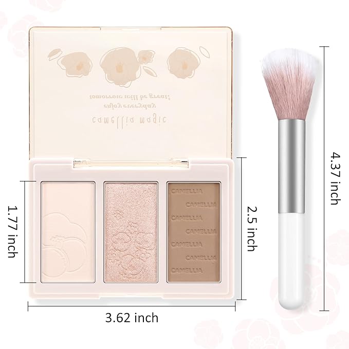 Boobeen Blush Contour Highlighter Makeup Palette - 3 the Face