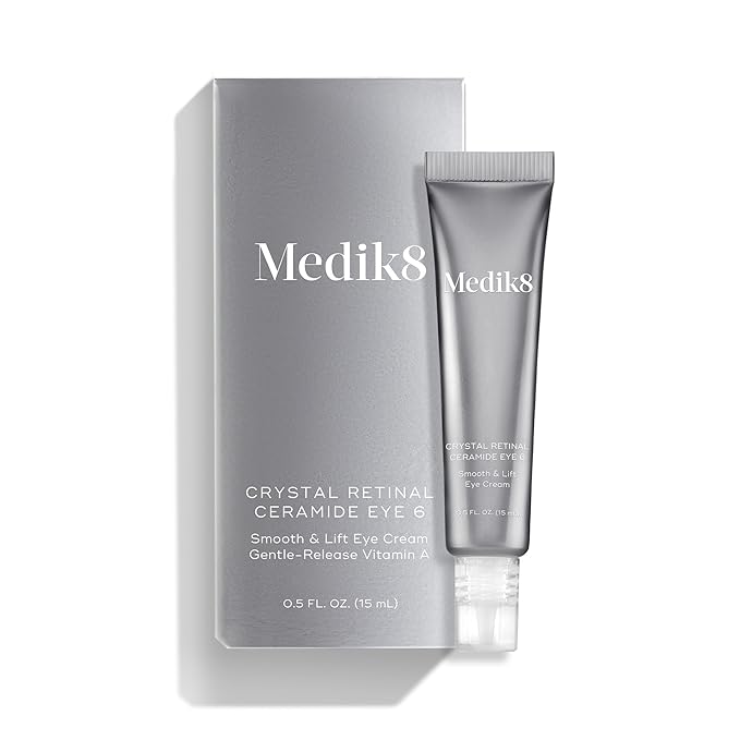 Medik8 Crystal Retinal Ceramide Eye 6 -Lifting Eye Cream with Vitamin A - Smoothing Under Eye Cream for Wrinkles and Sensitive Skin - 0.5 oz