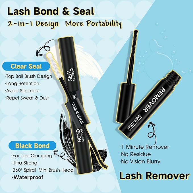 KevKev Lash Clusters Kit Eyelash Clusters Kit 144pcs Cluster Eyelash Extensions Kit DIY Lash Extension Kit Wispy Lash Clusters with Lash Bond and Seal Lash Applicator Lash Remover(Land, D-8-18mix)