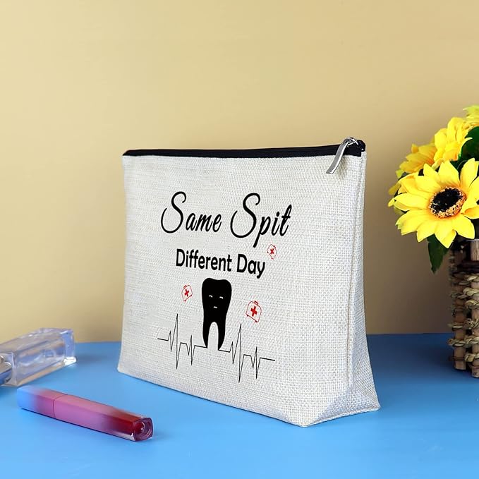 Funny Dentist Gift Makeup Bag for Women Dental Hygienist Future Dentist Gift Dental Student Graduation Gifts Cosmetics Bag Appreciation Christmas Birthday Gifts for Dentists Assistant