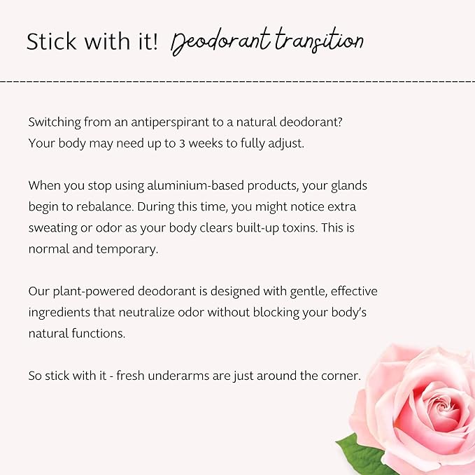 Slo | Natural Deodorant - All Natural Ingredients, Vegan & Cruelty Free, Paper Packaging | Rose + Vanilla, (1.94oz/55g)
