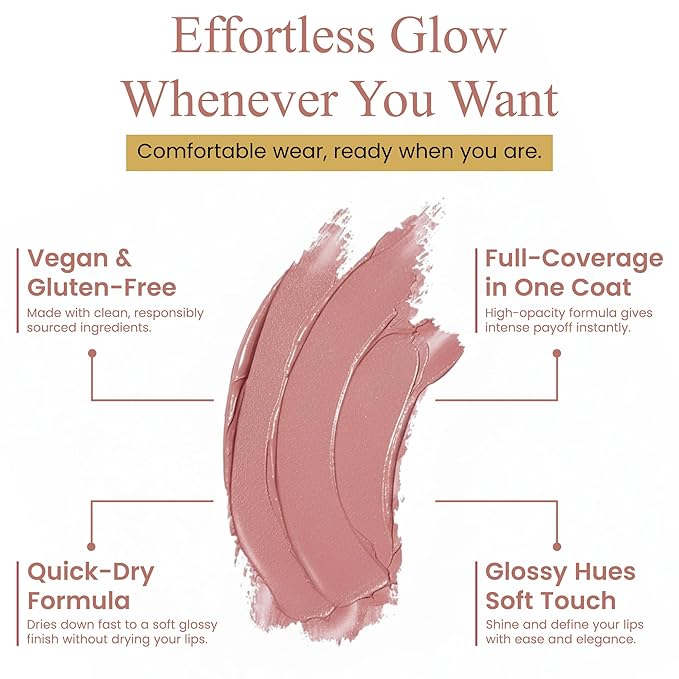 ROUGINE Lip Gloss and Lip Liner Set for Women – Daddy’s Girl Gloss Finish – Smooth Shine Lip Gloss, Soft Glide Lip Liner Pencil – Hydrating Makeup Lip Moisturizer Combo – Vitamin E & Shea Butter
