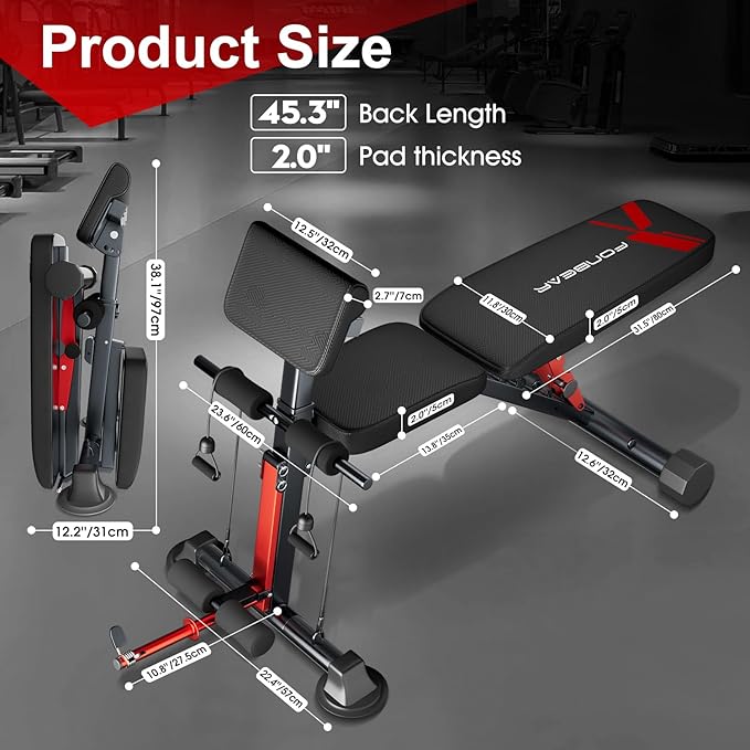 Adjustable Weight Bench 800LBS Foldable