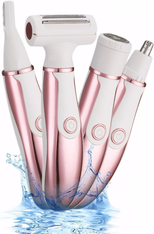 4 in 1 Electric Razors for Women, Portable Shaver for Women, Rechargeable Trimmer for Face Arm Body Legs Underarm Bikini