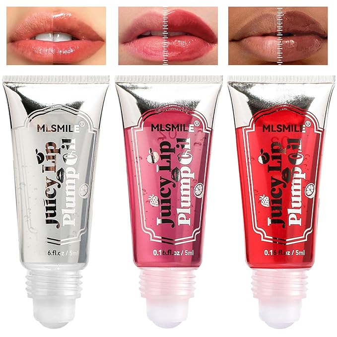3Pcs Lip Plumper Gloss Set, Roll Plumping