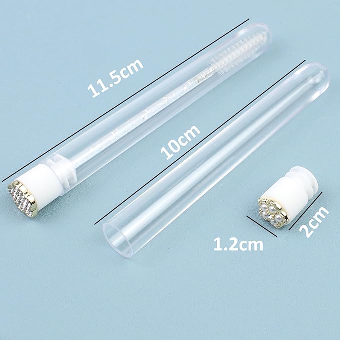 20pcs Mascara Wands Tube Reusable Lash Brush Golden Metal Tube Eyelash Brush Tubes Spoolies Lash Extension Brushes Applicators Makeup Tools (Golden Metal-MIX)