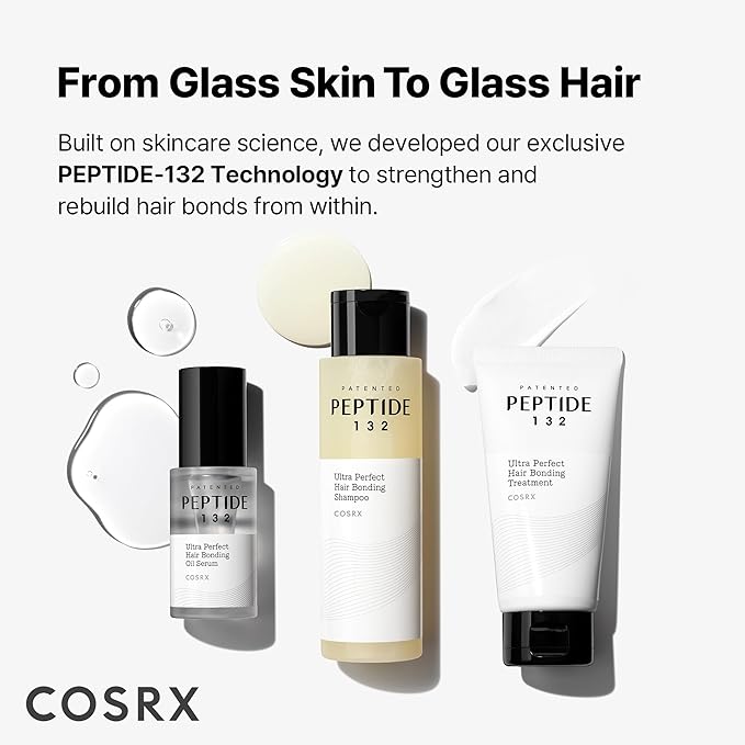 COSRX PEPTIDE 132 Hair Care Set - Bonding Shampoo, Treatment & Oil Serum, Bond Repair Treatment Hair Gift Set for Damaged, Dry Hair, Scalp Treatment for Dandruff, Dry & Itchy Scalp