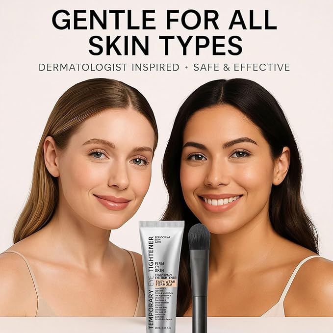 NGTPKY Perfection Eye Tightener Cream 2PCS with 2 Brushes – Instant Firming Lotion for Puffiness, Fine Lines & Wrinkles, Lightweight Easy-Wear Formula, Gentle Skin Care for All Skin Types