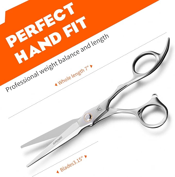 Sirabe HIGH-END Professional Hair Cutting Scissors Thinning Shears Set-Ultra Sharp Blades for Precise Cut - Barber Haircut Scissors Hairdressing Texturizing Hair Shears Kit for Salon Hairstyling Home