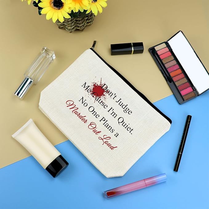 True Crime Gifts For Women Makeup Bag True Crime Lover Fan Junkie Gift Travel Cosmetic Bag Funny Serial Killer Podcast Lovers Horror Quotes Gift Makeup Pouch