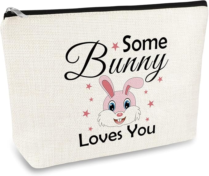 Bunny Lover Gifts Makeup Bag Rabbit Gift for Women Rabbit Lover Gift for Girls Bunny Themed Gift Idea Cosmetic Bag Bunny Girls Gifts Birthday Christmas Easter Gift for Friends Daughter Sister
