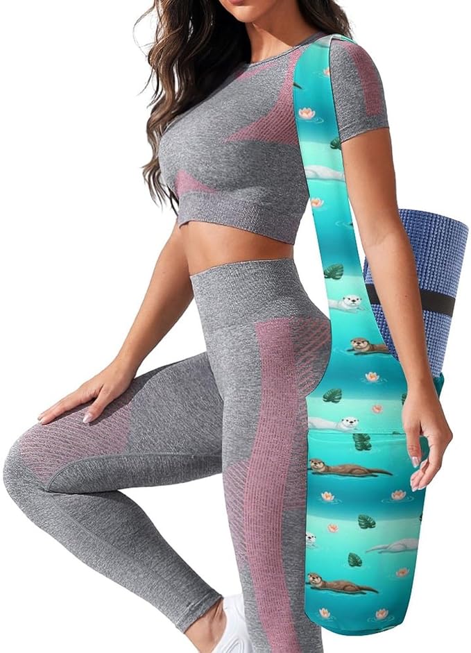 Portable Single Shoulder Yoga Mat Bag Carrier with Pocket Spacious Storage for Yoga Gym Fitness