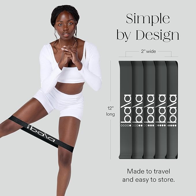 Bala Booty Bands Resistance Bands for Women & Men - Elastic Exercise Bands for Working Out - Wrist, Ankle, Legs & Booty Bands - Workout Resistance Bands for Yoga, Pilates, Strength Training