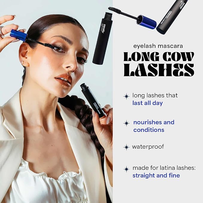 SARELLY Cow Lashes Mascara | Waterproof | Volumizing & Lengthening | Lash-Conditioning | Vegan & Cruelty-Free