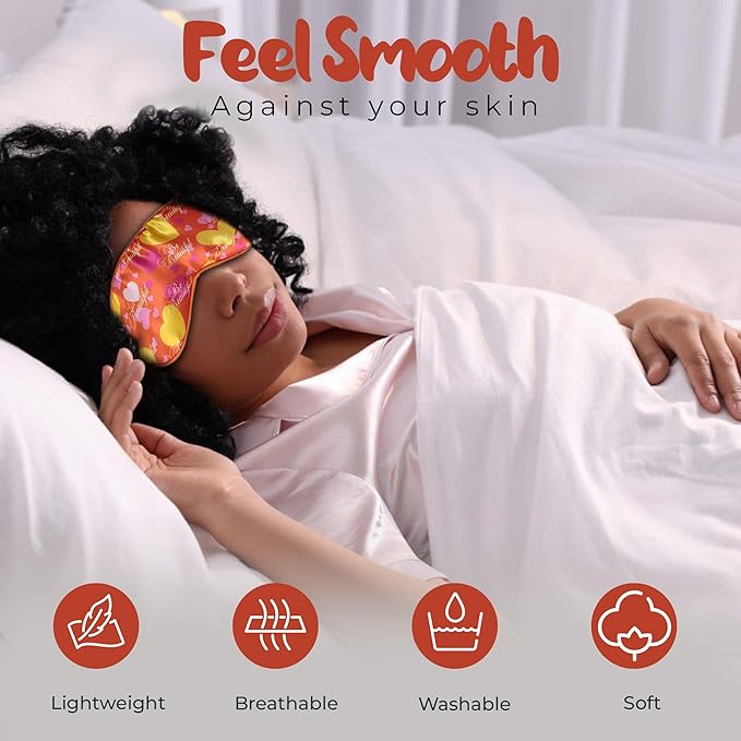 Luxury Sleep Mask – Soft, Lightweight & Ultra Comfort-Perfect for Light Blocking Wake up Radiant-Orange