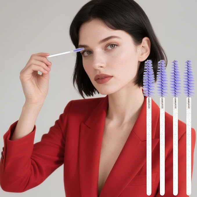 Mascara Wands, Disposable Lash Brushes for Eyelash Extensions Makeup Brush Bulk Tool Set(150Pcs, Crystal Purple)