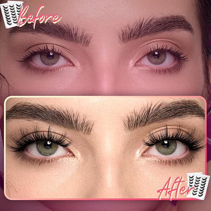 Veleasha False Eyelashes Wispy Faux Mink Lashes Fluffy Handmade Fake Eyelashes Natural Look 7 Pairs Pack Luxury Cat Eye Lashes (815)