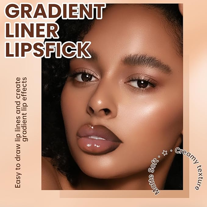 Lip Liner Gloss Set, Dark Red Plumping Lip Liner Lip Pencil Moisturizing Lightweight Lip Gloss Lip Combo, High Shine Glossy Lip Tint Lip Stain Makeup Long Lasting Lip Contour for Women