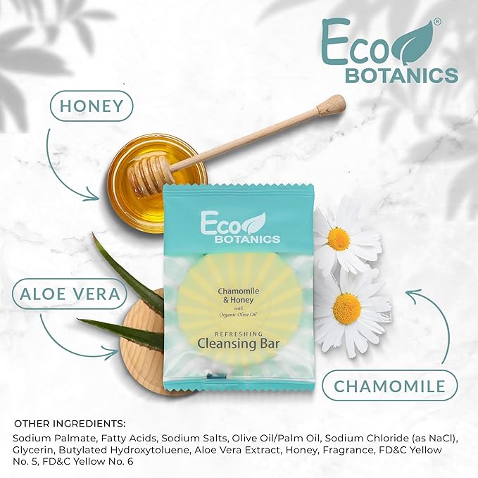 Eco Botanics Travel-Size Hotel Cleansing Bar Soap, 0.5 oz (Case of 1000)