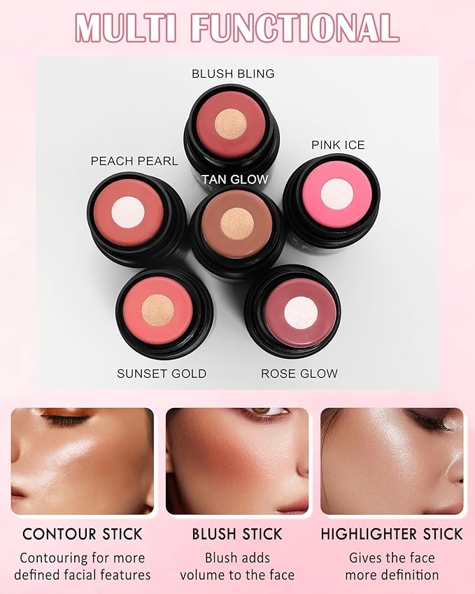 Cream Blush Stick Makeup for Cheeks, Multi Blush for Women-04