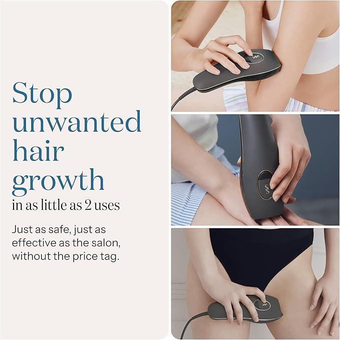 SmoothSkin Pure Adapt Gray IPL Hair Removal Device, At-Home Laser Hair Removal for Women & Men, Visible Results in 2 Weeks, Safe for Face & Body, Painless, Long-Lasting Hair Reduction, Full Body Use
