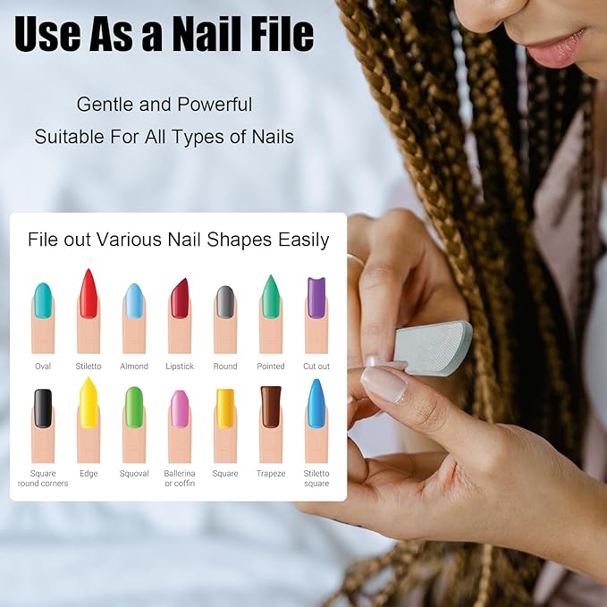 Nano Glass Nail Shiner Kit, Multi-Purpose Nail Buffer for Shaping Buffing and Polishing Natural Nails, Fine Crystal Nail Files Set, Professional Manicure Tools for Home and Salon Use, 2 Pack