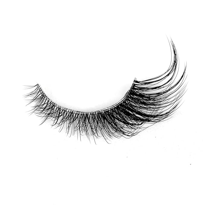 Pooplunch False Eyelashes Foxy Cat Eye Look Natural Lashes Wispy Short Extension Fluffy Volume Clear Band Faux Mink Fake Eyelash Strips 7 Pairs Pack