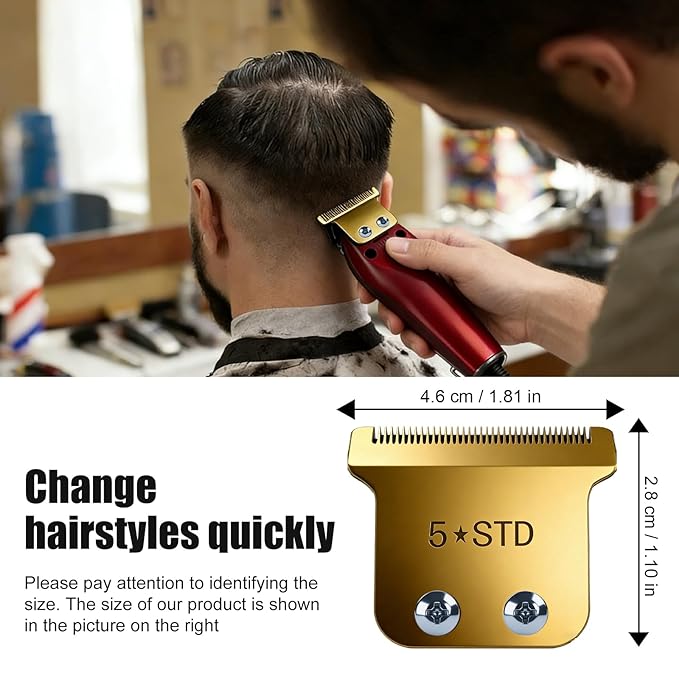 Replacement Blades for Wahl Detailer, 5 Star Hero, Razor Edger, and G Whiz trimmers,Gold 1 Pack