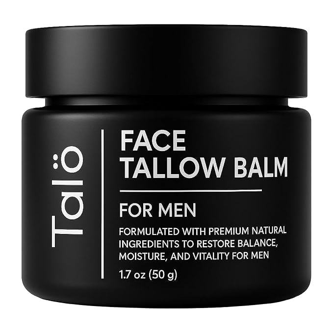 Talö Beef Tallow Moisturizer for Men | 100% Natural Grass Fed Beef Tallow for Face | Rich in Vitamins w/No Fillers & Synthetics | Anti-Aging Face Cream for Dry & Sensitive Skin | 1.7fl. oz jar