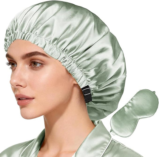 2Pcs Hair Bonnets For Sleeping Satin Bonnet Silk Bonnets For Women Silky Night Caps Womens Curly Hair Sleep Cap