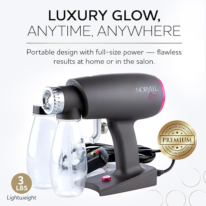 Norvell Oasis Spray Tan Machine Kit with Cosmo Airbrush Spray Tanning Solution – Professional Sunless Tanning System by Norvell