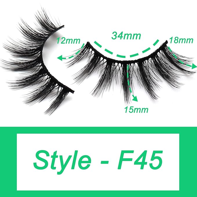 Losha Eyelashes Natural Look Faux Mink Lashes Pack Handmade Fluffy False Eyelashes 14 Pairs Eye Lashes (F45)