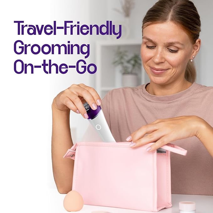 Pursonic 6-in-1 Smooth Glide Epilator for Women, Wet & Dry Electric Hair Removal Device with LED Light, Callus Remover, Exfoliating Brush, Shaver Head, Massage Attachment, Rechargeable Battery