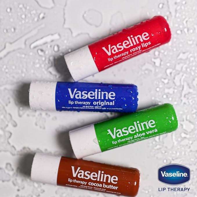 Vaseline Lip Therapy Aloe Fresh 8-Pack – Moisturizing Lip Balm for Very Dry Lips, 0.16 Oz Ea