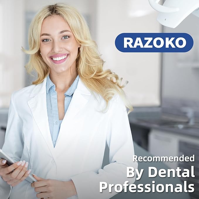 RAZOKO Expanding Dental Floss for Wide Spaces (55 Yards, 4 Pack), Shred-Resistant Thick Floss with Refreshing Light Mint Flavor, Fluoride-Free Deep Cleaning for Teeth & Gums, Total 220 Yards