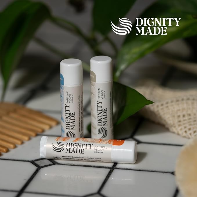 Dignity Coconuts Moisturizing Lip Balm – Soothing & Fragrance-Free, Pack of 5 - Vegan w/Nourishing Coconut Oil, Cocoa Butter & Essential Oils – 4.4ml (0.15oz) Each – Lip Care Set