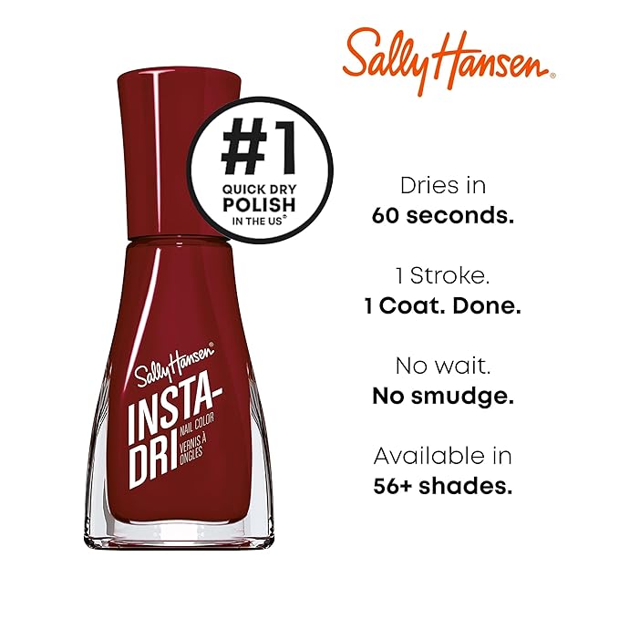 Sally Hansen Insta-Dri, Cinna-Snap, Quick Dry, Long Lasting, Opaque, Shiny Red Nail Polish