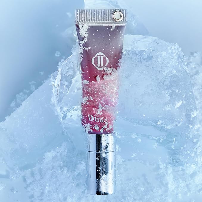 DINTO Frozen Lip Jelly - Icy Cool Plumping Lip Gloss with Metal Tip - High-Shine Non-Sticky Jelly Formula for Fuller, Juicy Lips - Vegan & Cruelty-Free - 0.34 fl oz - Shade 378 Heart