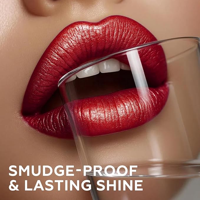 FOCALLURE Metallic Liquid Lipstick,Non Stick Cup Lip Gloss,High Impact Lip Color with Transfer-proof Wear,Long Lasting & Waterproof Lipstick Makeup for Women,Bad Romance