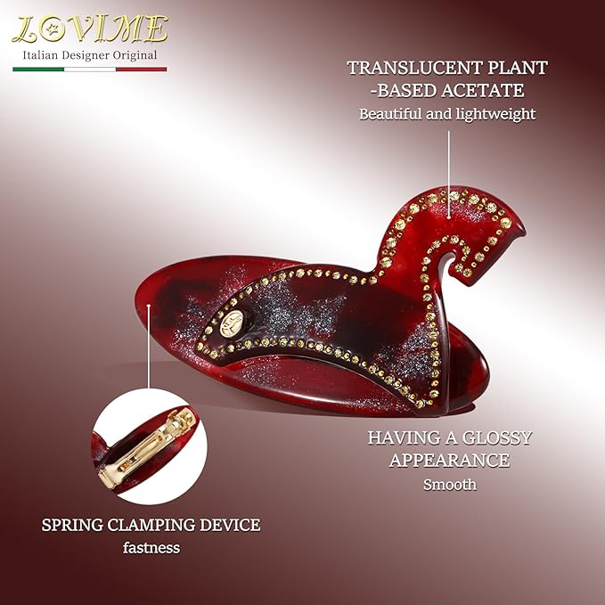 Red Hair Clips for Women Premium, Small Hair Barrettes for Women Thin Hair, French Hair Barrettes No Slip for Girls Daughter for Valentine's Birthday Year of the Horse 2026 Gift