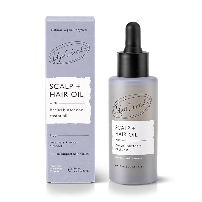 UPCIRCLE Scalp + Hair Oil 50ml – Targets Dryness + Damage - Bacuri Butter Restores + Repairs + Rosemary Oil Promotes Hair Growth - Vegan + Cruelty-Free