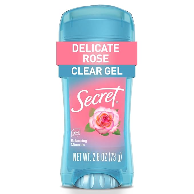 Secret Fresh Antiperspirant Deodorant for Women, 72hr Breathable Sweat & Odor Protection, Instant Freshness & Gentle, PH Balancing Minerals, Clear Gel, Delicate Rose Scent, 2.6 oz