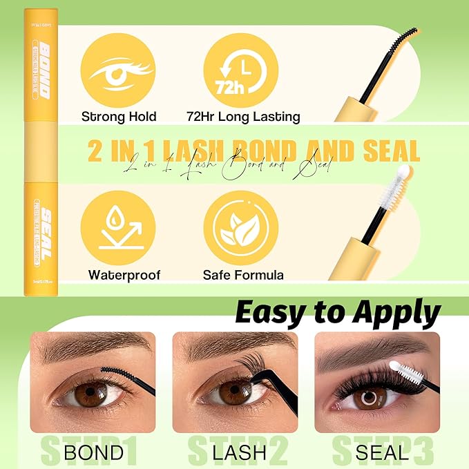 Cluster Eyelash Extensions Kit D-Curly Lash Clusters Kit 480Pcs Volume Lash Extensions DIY Eyelash Extensions for Beginners Mink Eyelash Clusters Lash Bond and Seal Kit (60D 80D 100D Mixed,10-16MM)