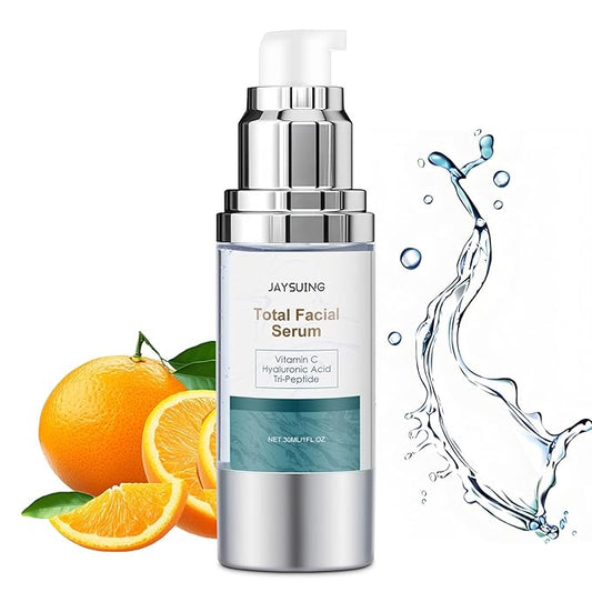 Vitamin C Serum for face, with Hyaluronic Acid & Peptides - Anti Aging Face Serum for Women & Men, Dark Spot Corrector for Firming, Hydrating Treatment to Reduce Wrinkles & Fine Lines, 1 fl oz