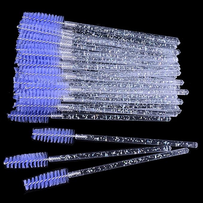 Mascara Wands, Disposable Lash Brushes for Eyelash Extensions Makeup Brush Bulk Tool Set(150Pcs, Crystal Purple)